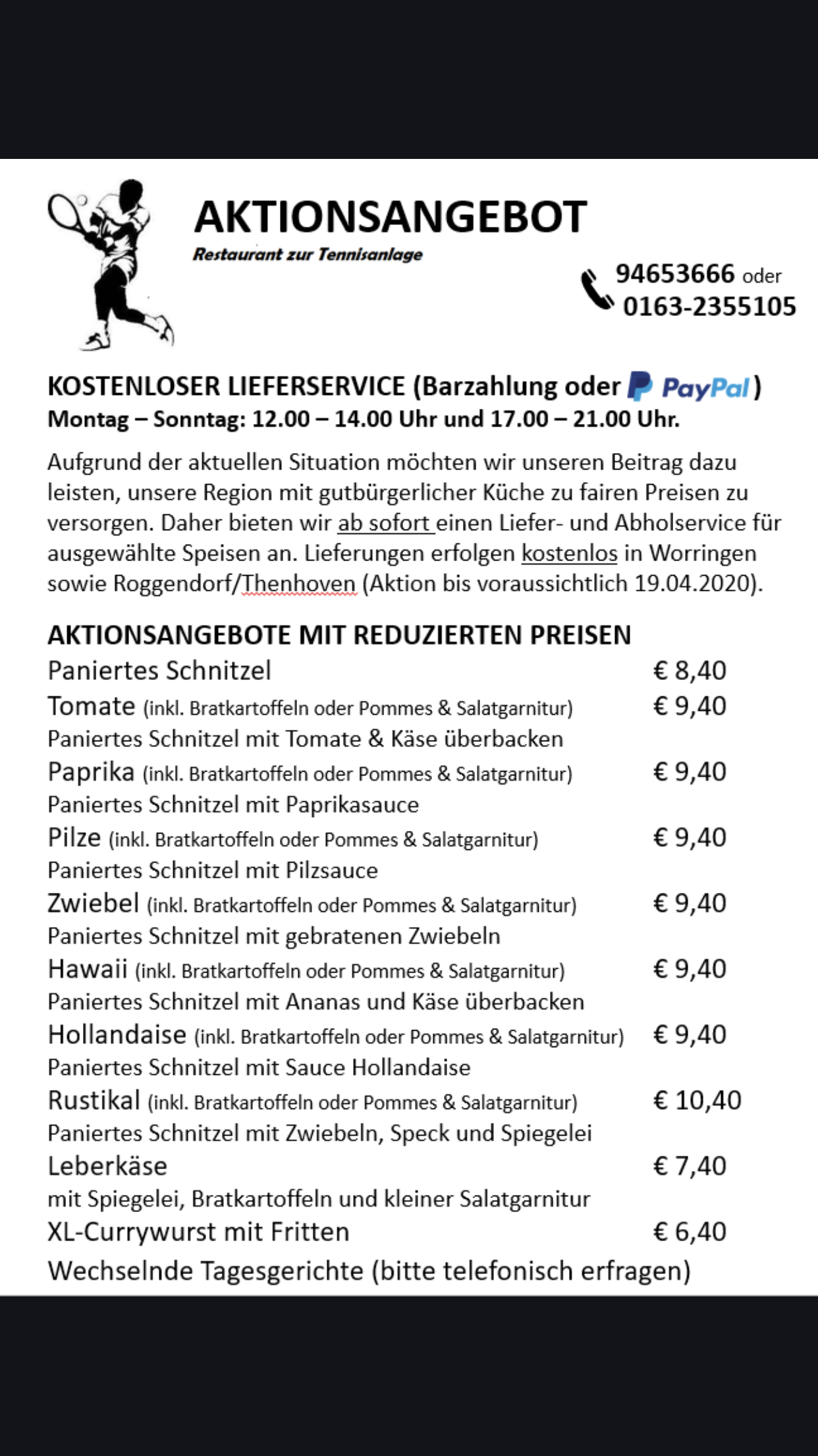 Aktionsangebot 20032020
